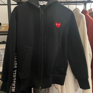 CDG play zip hoodie